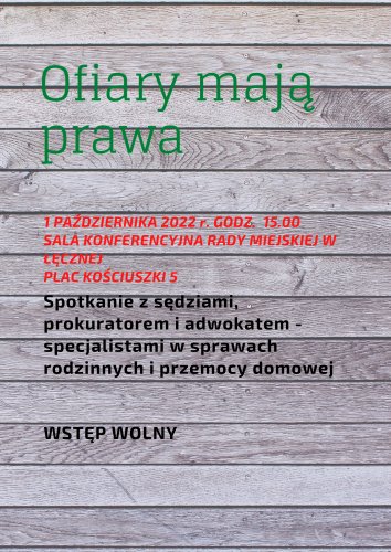 Ofiary mają prawa - spotkanie ze specjalistami dla mieszkańców