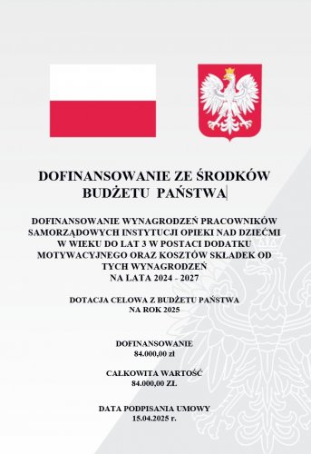 Dofinansowanie wynagrodzeń pracowników zatrudnionych w samorządowych instytucjach opieki nad dziećmi do lat 3 na lata 2024-2027