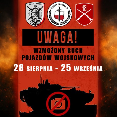 Wzmożony ruch pojazdów wojskowych