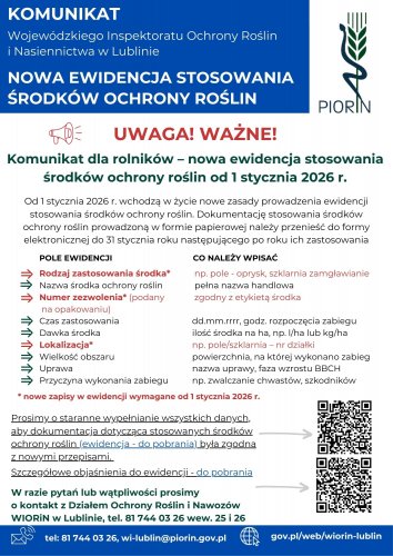 Nowe zasady ewidencji stosowania środków ochrony roślin od 2026 roku