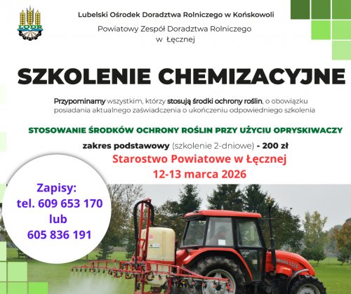 Szkolenie chemizacyjne dla osób stosujących środki ochrony roślin