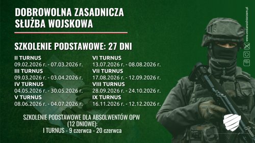 Zostań żołnierzem – rusza nabór na III turnus Dobrowolnej Zasadniczej Służby Wojskowej