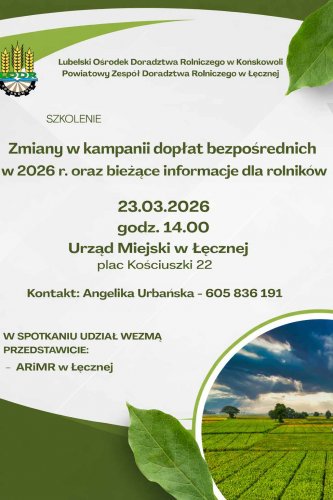 Szkolenie dla rolników w Urzędzie Miejskim w Łęcznej