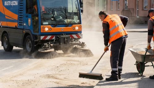 Wiosenne porządki i oczyszczanie miasta z pozimowego piasku
